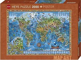 Puzzle Heye 2000 details: Geographical map of the Earth