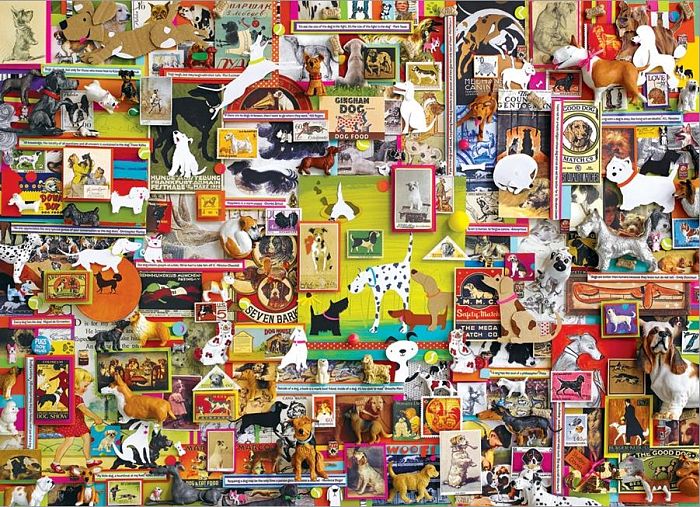 Cobble Hill puzzle 1000 pieces: Collage-all about dogs 80168