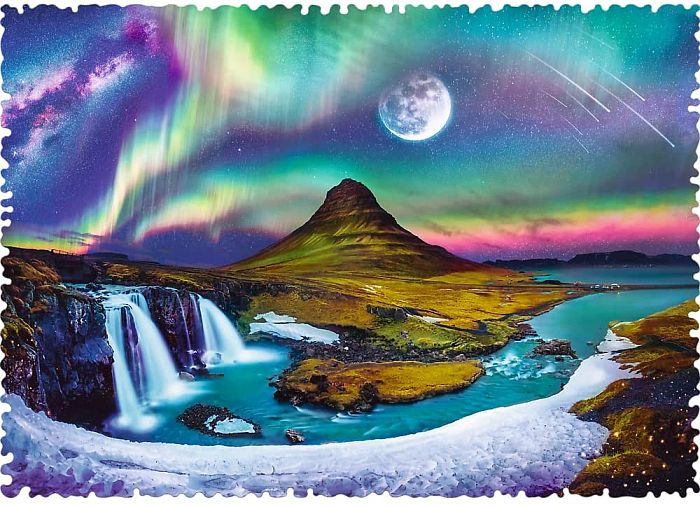 Trefl puzzle 600 parts: the Northern lights over Iceland TR11114