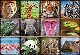 Puzzle Educa 1000 pieces: the Collage. Wild animals