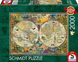 Schmidt 2000 puzzle details: A map of the Earth with its inhabitants