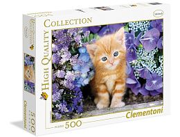 Puzzle Clementoni 500 items: Kitty in flowers