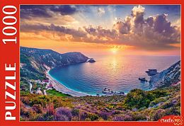 Puzzle Red Cat 1000 pieces: Greece. Sea sunset