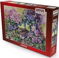 Nova 1000 Pieces Puzzle: A Bird's Nest among violets