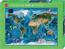 Puzzle Heye 2000 details: Satellite map of Earth