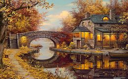 Pintoo 1000 pieces puzzle: Evgeny Lushpin. Peace of mind in a country house