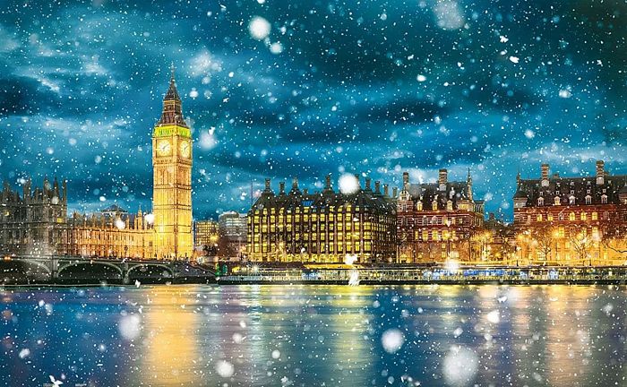 Pintoo 1000 Pieces Puzzle: Thames on a snowy night Н2407
