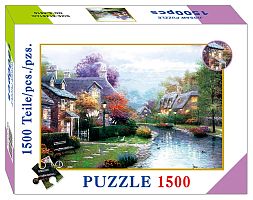 Royaumann Puzzle 1500 details: Evening in the village