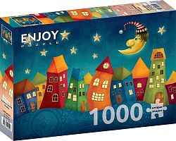 Enjoy 1000 pieces puzzle: Colored houses. Fantasy