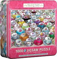 Eurographics 1000 Pieces Puzzle: Tea cups (metal box)