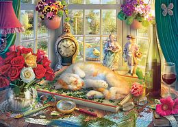 Schmidt 1000-piece puzzle: The cat in the puzzle box