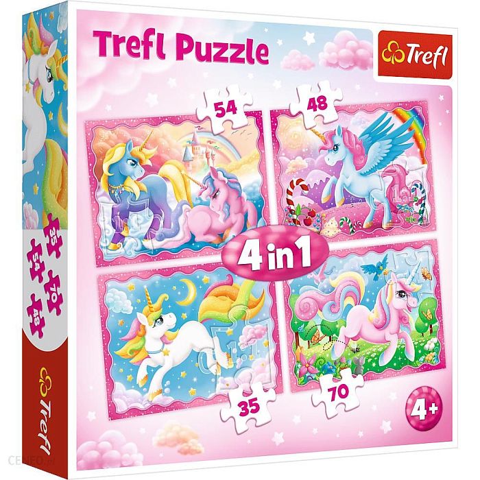 Puzzle Trefl 35#48#54#70 details: Unicorns and magic TR34389