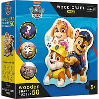 Wooden Trefl Puzzle 50 Pieces: Funny Puppy Patrol