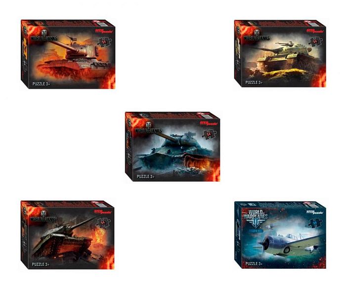 Set of 5 puzzles with 54 parts Step: World of Tanks 71171