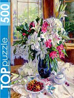 Puzzle TOP Puzzle 500 details: S. Goryacheva. Lilies on the terrace