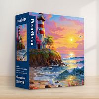 Pintoo 500-piece puzzle: Stuart. Lighthouse on a tropical island