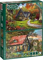 Puzzle Jumbo Falcon 2x1000 pieces: Forest Cottage