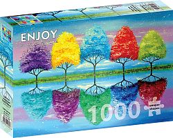 Enjoy 1000 Pieces puzzle: Each tree has its own colorful story