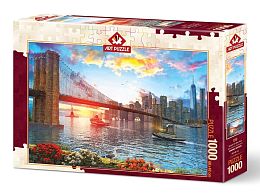 Puzzle Art Puzzle 1000 pieces: Sunset over new York