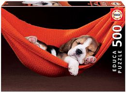 Puzzle Educa 500 items sleeping in a hammock