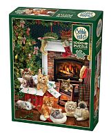 Cobble Hill 1000 pieces Puzzle: Kittens at the Christmas tree