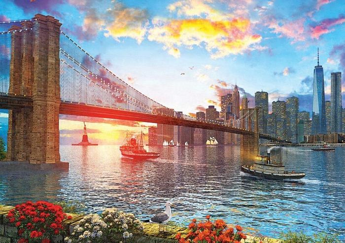 Puzzle Art Puzzle 1000 pieces: Sunset over new York 5185