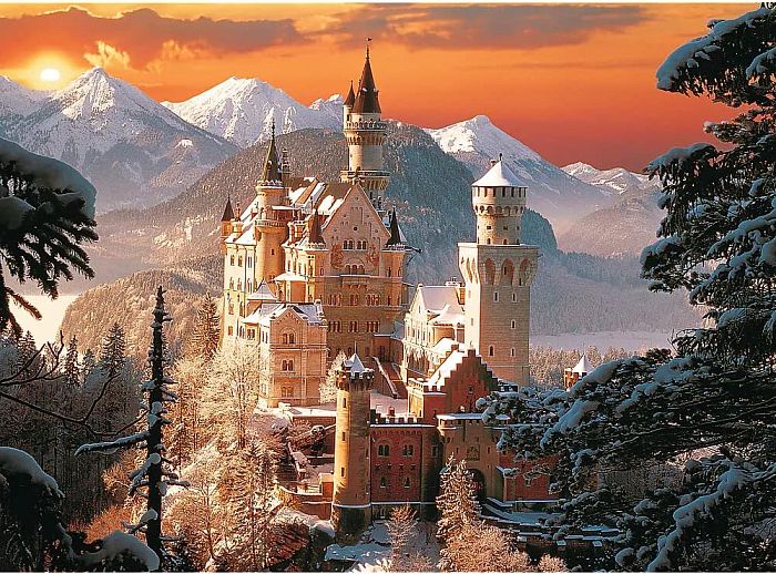 Trefl jigsaw puzzle 3000 pieces: Winter Neuschwanstein castle TR33025
