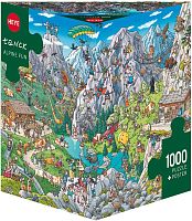 Puzzle Heye 1000 pieces: Tourists in the Alps