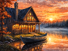 Wooden puzzle 500 pieces The magic of nature. House in Karelia