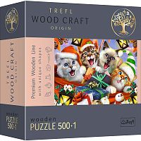 Wooden Trefl Puzzle 500 +1 Pieces: Christmas Kittens