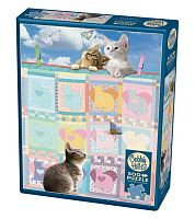 Cobble Hill puzzle 500 details: Kittens with a blanket