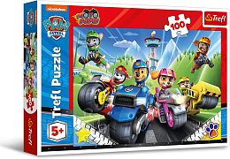 Trefl 100 Pieces Puzzle: Puppy Patrol on motorcycles