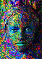 Enjoy 1000 Pieces Puzzle: A woman with colored makeup