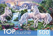 TOP Puzzle 500 pieces: Unicorns and a castle
