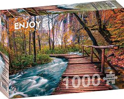 Enjoy 1000 Pieces Puzzle: Forest Stream in Plitvik, Croatia