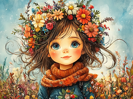 Wooden puzzle with 500 pieces. The most beautiful. A girl with a wreath of flowers