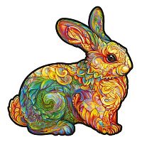 Wooden UNIDRAGON Puzzle 100 pieces: Cute Rabbit (DIY)