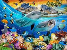 Castorland 100 pieces Puzzle: Dolphins in the Tropics