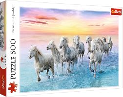 Trefl puzzle 500 pieces: a White horse in gallop