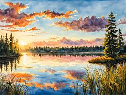 Wooden puzzle 500 pieces The magic of nature. Lakes of Karelia