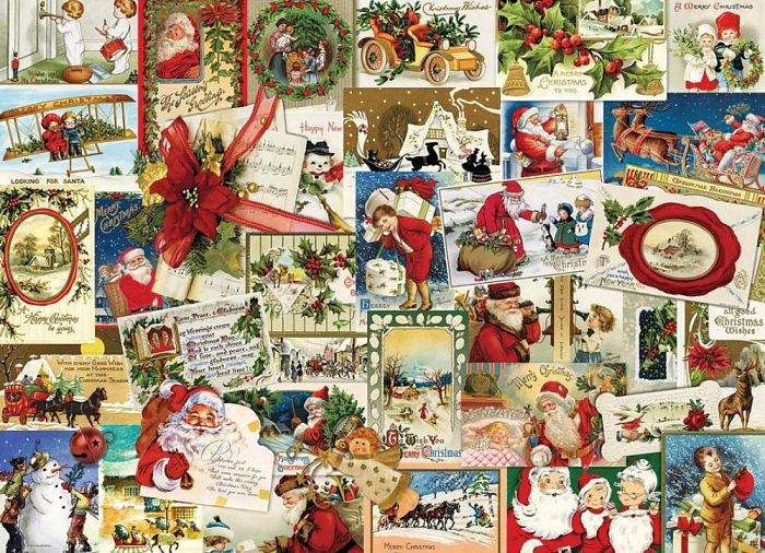 Puzzle Eurographics 1000 pieces: Vintage Christmas cards 6000-0784