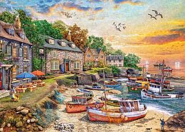 Falcon 1000 Pieces Puzzle: Cottages in the harbor