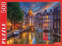 The Red Cat Puzzle 500 pieces: Night lights of Amsterdam