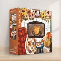 Pintoo 1000-piece puzzle: Olivia Gibbs. Cozy autumn fireplace