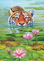 Cobble Hill 1000 Pieces Puzzle: Tiger in the Land of Lotuses