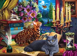 3D Jazzle Puzzle 100 pieces: Cats by Candlelight