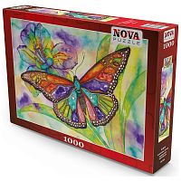 Nova 1000 Puzzle pieces: Colorful butterfly, watercolor