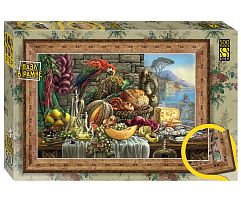 Step puzzle 500 pieces: Still life with a parrot (with frame)