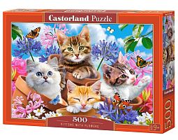 Puzzle Castorland 500 details: Kittens in colors