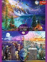 Trefl Puzzle 2x500 pieces: A tour of America